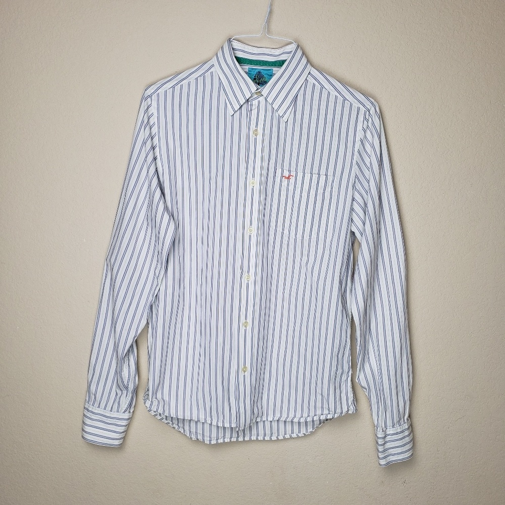 Hollister Purple, Blue, Green Striped Dress Shirt